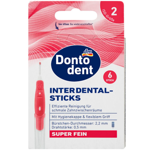 Міжзубні щітки Dontodent Denkmit ISO 2 червоні 0,5 мм, 6 шт